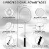 MBFISH Badminton Racket Set with 2 Carbon Fiber Rackets, 3 Shuttlecocks, 2 Replacement Racket Grip Tapes and 1 Badminton Bag - Perfect for Beginners & Outdoor Games 4U Sliver 2P view 3