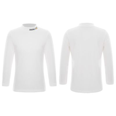 LiiYii Boys' Girls' Fleece Lined Undershirt Underwear Base Layer Tops Long Sleeve Thermal Compression Shirt White 11-12 Years