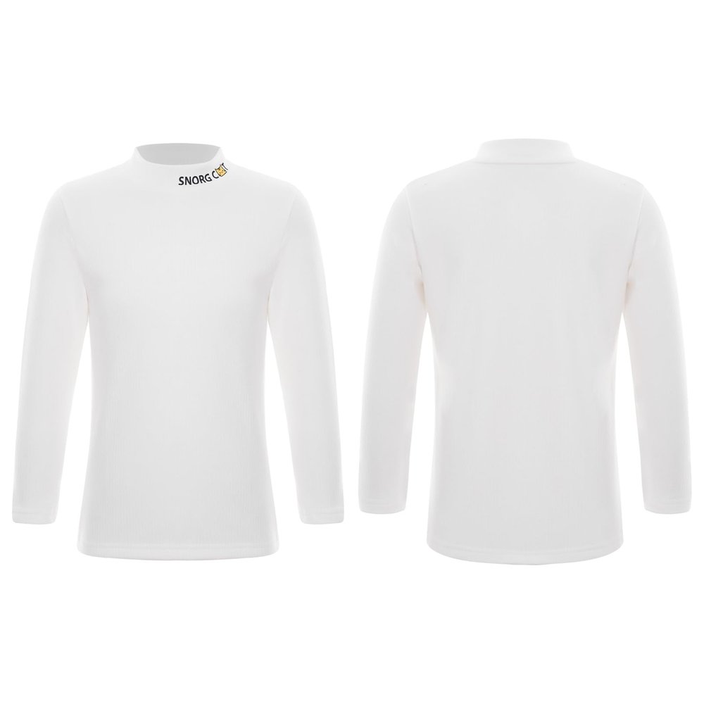LiiYii Boys' Girls' Fleece Lined Undershirt Underwear Base Layer Tops Long Sleeve Thermal Compression Shirt White 11-12 Years