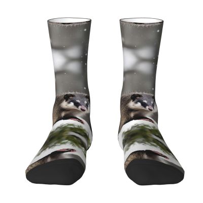 ZISHAK Opossum In Snow Adult Sports Socks-Men'S Cotton Mid-Calf Socks:A Fusion Of Comfort,Style,And Functionality