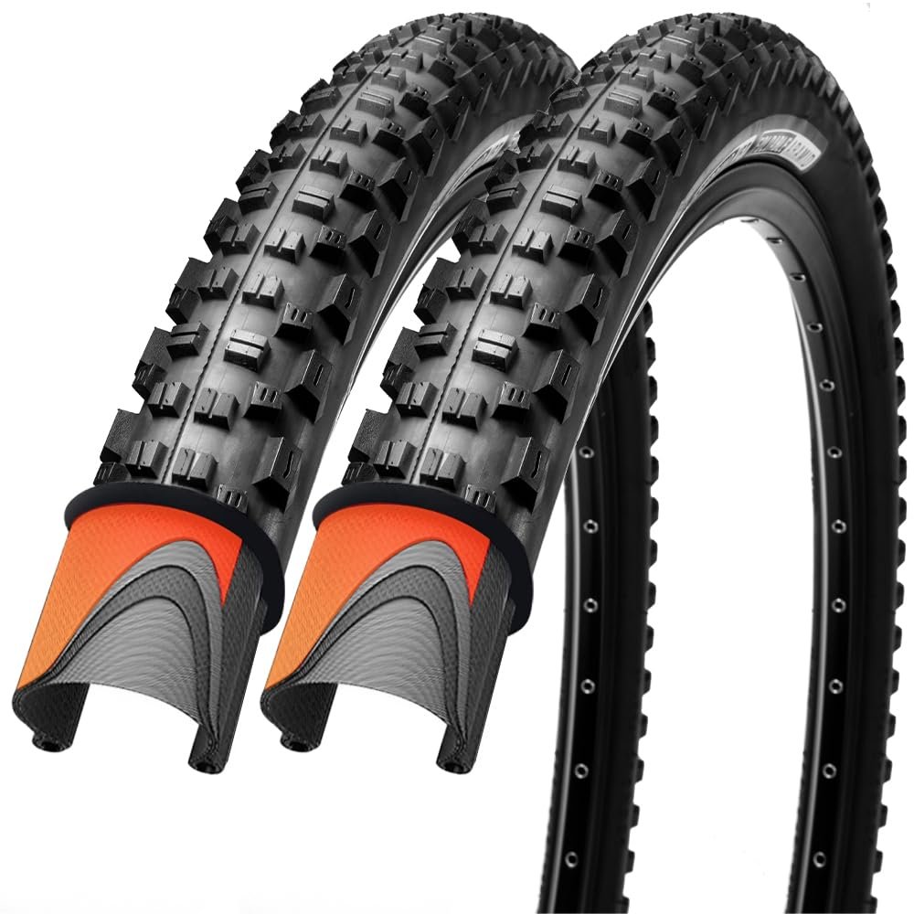 26/27.5/29x2.25 inch Bike Tires Pair Mountain Bike Tires 60 TPI 26 inch Bicycle Tires Kevlar Foldable Tires Pack of 2 (2 Pack 26x2.25)