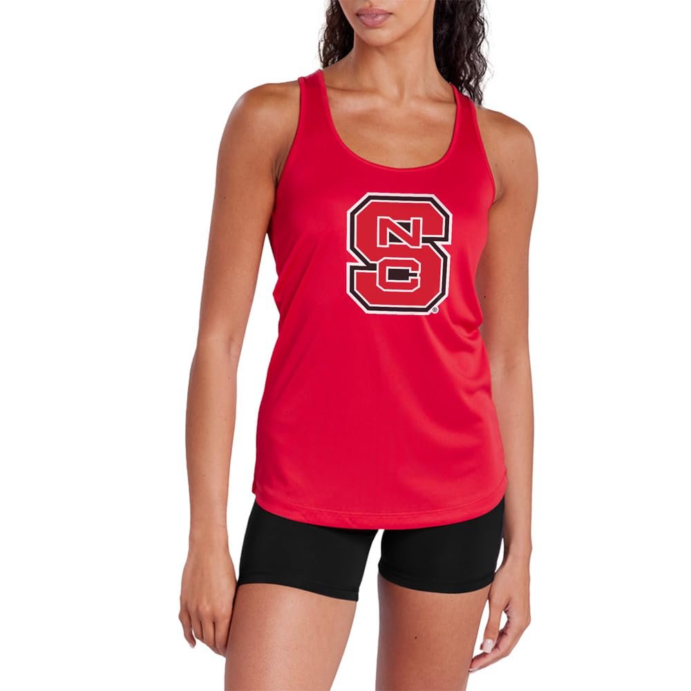 Campus Lab North Carolina State University Adult Women's Sport Tank Top Primary Logo, Red, XX-Large