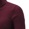SWJGLITTR Men's Turtleneck Knitted Pullover Casual Skinny Twist Patterned Sweaters Cable Long Sleeve High Collar Sweaters (XX-Large,Wine Red) view 4