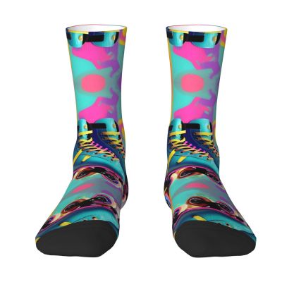 ZISHAK Retro Colorful Roller Skates Adult Sports Socks-Men'S Cotton Mid-Calf Socks:A Fusion Of Comfort,Style,And Functionality