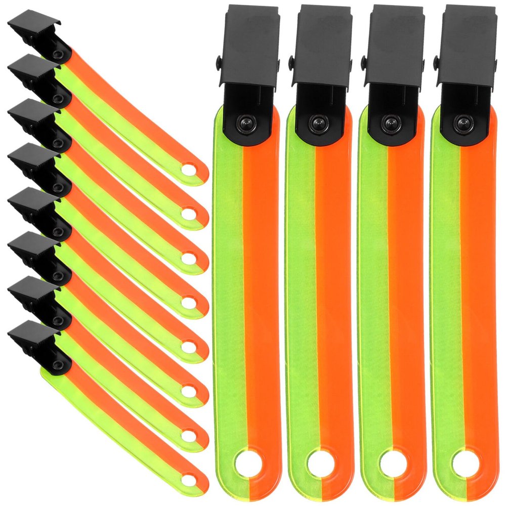 Sosoport 12pcs Reflective Trail Marking Clips Glow Clips for High Visibility Outdoor Activities for Hiking Archery Night Running and Cycling Easy to Use Design
