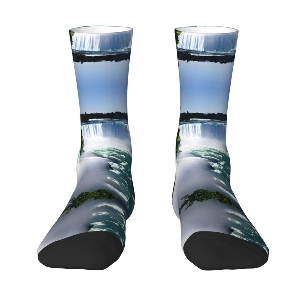 ZISHAK Niagara Fall Adult Sports Socks-Men'S Cotton Mid-Calf Socks:A Fusion Of Comfort,Style,And Functionality