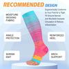 CTHH 3 Pack Open Toe Compression Socks for Women & Men, Toeless Knee High Stockings for Circulation Support, Light Blue Deep Blue Pink Small-Medium view 3