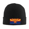 Arizona Flag Winter HatsCap Warm Stocking HatsWarm Cozy Knitted Cuffed Skull Cap, Unisex Hat Black view 2
