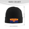 Arizona Flag Winter HatsCap Warm Stocking HatsWarm Cozy Knitted Cuffed Skull Cap, Unisex Hat Black view 3