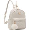 Barsine Girls Fashion Mini Backpack Purse Small Cute Plaid Leather Women Backpacks Little Bag (Ivory) view 1