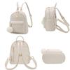 Barsine Girls Fashion Mini Backpack Purse Small Cute Plaid Leather Women Backpacks Little Bag (Ivory) view 3
