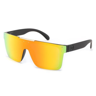 FEISEDY Polarized Sunglasses for Men, Oversized Square Flat Mirrored Z87 Lens, Fishing Driving Golf Outdoors Coastal B2990