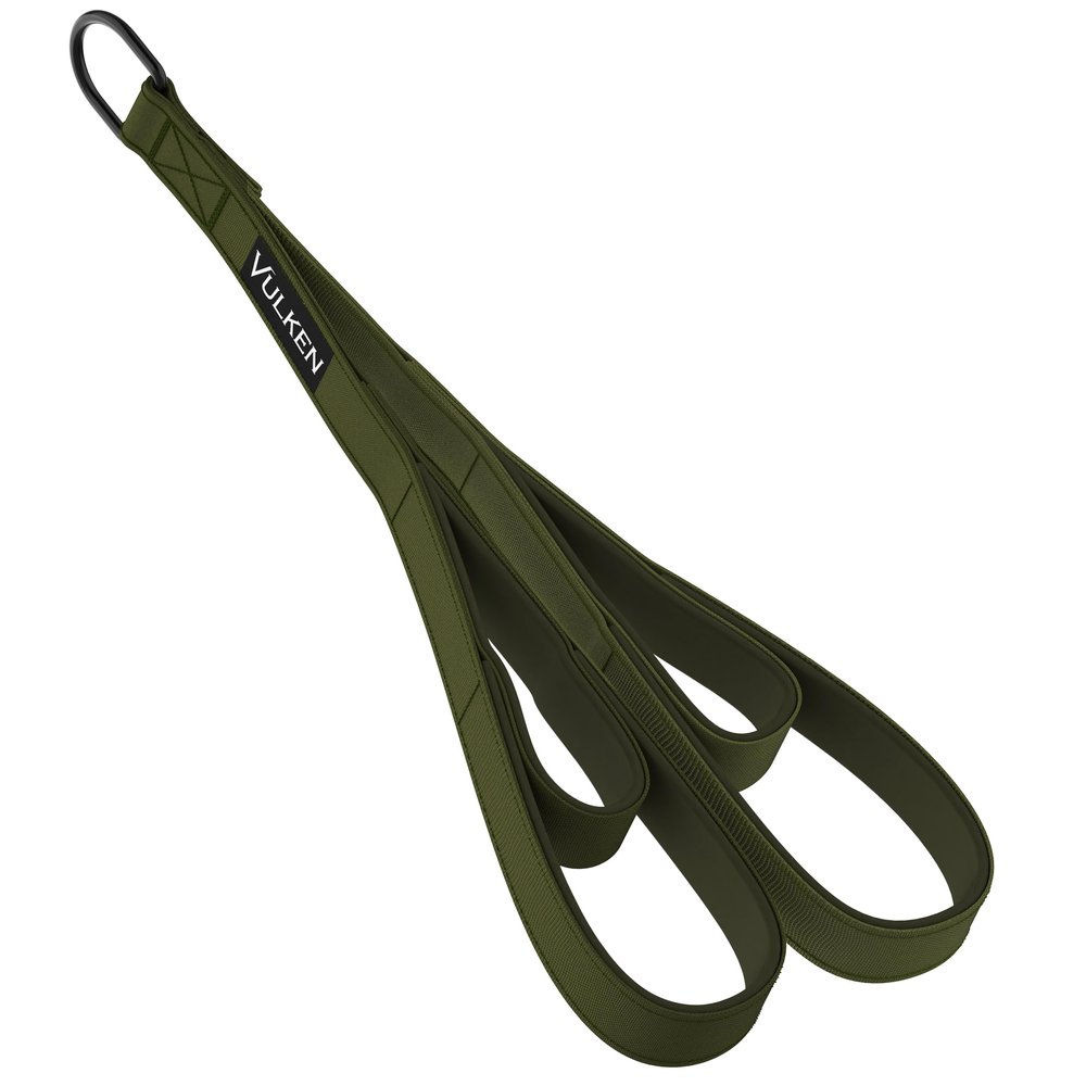 Vulken Tricep Rope Cable Attachment, 28.7 Inch & 22 Inch Two Lengths Built in One Pull Down Rope, Triceps Extension Straps Gym Equipment, Home Workout Handles for Resistance Bands, Green