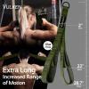 Vulken Tricep Rope Cable Attachment, 28.7 Inch & 22 Inch Two Lengths Built in One Pull Down Rope, Triceps Extension Straps Gym Equipment, Home Workout Handles for Resistance Bands, Green view 2