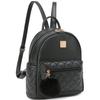 Barsine Girls Fashion Mini Backpack Purse Small Cute Plaid Leather Women Backpacks Little Bag (Black) view 1