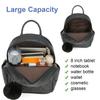 Barsine Girls Fashion Mini Backpack Purse Small Cute Plaid Leather Women Backpacks Little Bag (Black) view 4