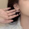 Pearl Bow Earrings for Women Coquette Aesthetic Jewelry Rhinestone Bow Earrings for Bridesmaids Wedding Party Accessories Bridal Costume Accents Bowknot Themed Gifts view 3