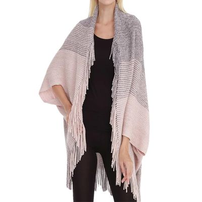 Vsadsau Women Knitted Cardigan Lady Loose Tassels Shawl Bat-Wing Sweater Coat Graduated Wrap pnnrk