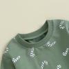 Hnyenmcko Baby Boy Christmas Outfit Long Sleeve Letter Print Crewneck Sweatshirt + Pants Winter Toddler Christmas Clothes (E-Green A, 6-12 Months) view 3