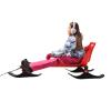 Adjustable Snow Racer Sled, Multifunctional Snow Bike Sled with Steering Wheel, Ski Sled Slider Board with Pill Rope, Load up to 190lbs, for Skiing & Skating view 3