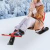 Adjustable Snow Racer Sled, Multifunctional Snow Bike Sled with Steering Wheel, Ski Sled Slider Board with Pill Rope, Load up to 190lbs, for Skiing & Skating view 4