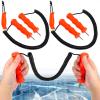 Gisafai 4 Pcs Retractable Ice Safety Picks Kits for ICES Fishing Skating Emergency Gear Accessories Portable Picks and Safety Whistle Tool Ice Spearing Equipment Winter Activities(Orange,Classic) view 1