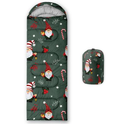 Axolotl Christmas Sleeping Bag for KidsLightweight Warm Cold Weather Santa Claus Sleeping Bags,Waterproof Portable Sleeping Bag for Camping Backpacking Outdoor Indoor 3-4 Seasons,Hiking Sleeping Bag