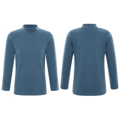 LiiYii Boys' Girls' Fleece Lined Undershirt Underwear Base Layer Tops Long Sleeve Thermal Compression Shirt Dark Blue 11-12 Years