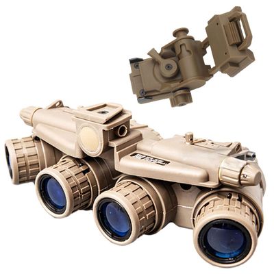 Aetheria Night Vision Goggles with Night Vision Mount for PVS15/PVS18/GPNVG18, Four-Tube Binocular Night Vision Cosplay Prop-Tan, Non-Functioning