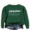 HHLLEOJK Sister Sweatshirt for Women Seester Like A Sister Only Cooler Printed Sweatshirt Crew Neck Pullover Top Lightweight view 1