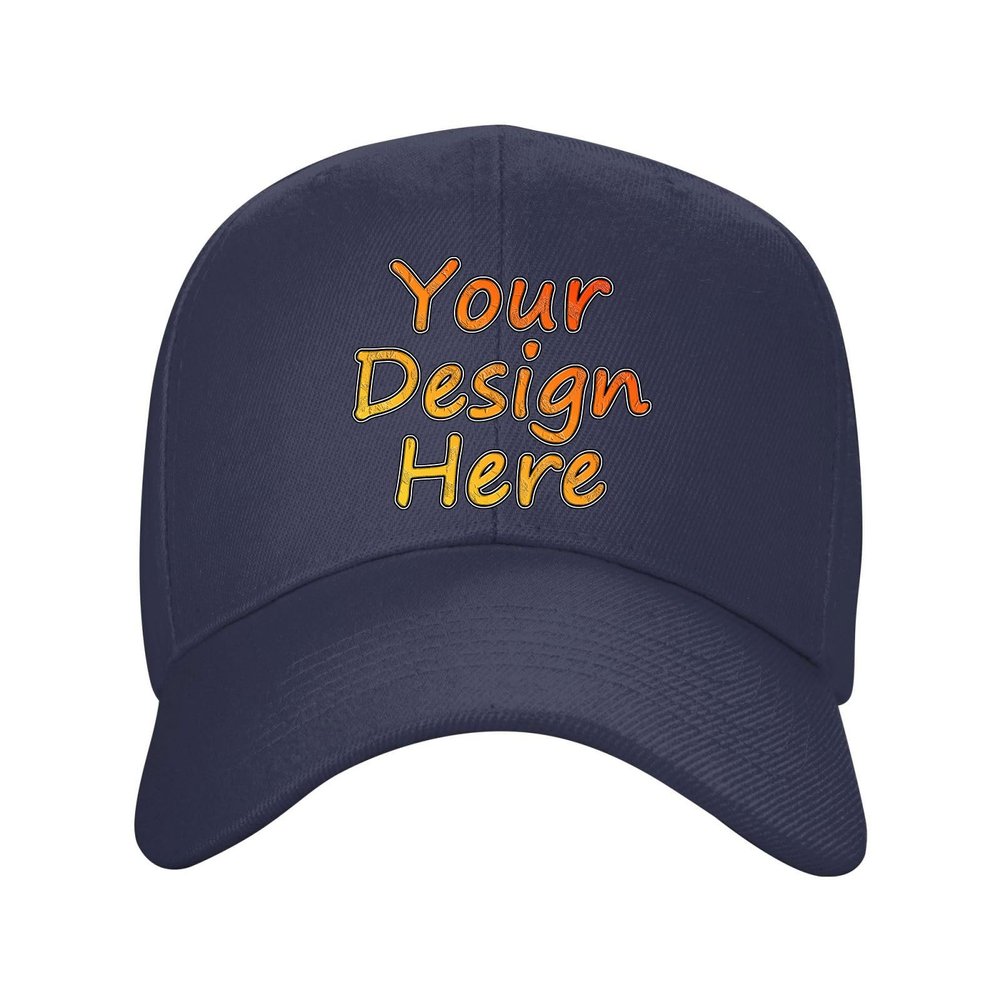 Baseball Hat Caps Personalized Custom for Men and Women Cap Customized with Pattern Logo or Text, Navy-Blue