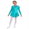 Shinsto Kids Girls Figure Ice Skating Dress Long Sleeve Winter Sport Gymnastic Leotard Skirted Lake Green 8 Years view 1