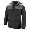 DGKaxiyaHM Men's Quilted Down Coat With Hood Waterproof Thicken Insulated Ski Jacket Winter Warm Padded Jacket With Zipper (X-Large,Black) view 1