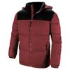 DGKaxiyaHM Men's Quilted Down Coat With Hood Waterproof Thicken Insulated Ski Jacket Winter Warm Padded Jacket With Zipper (X-Large,Red)