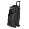 WOLT 3 Ball Bowling Bags with Wheels,Bowling Bags 3 Ball Roller with Separate Shoe Compartment and Accessory Pocket, Retractable Handle Extends to 38(black) view 1