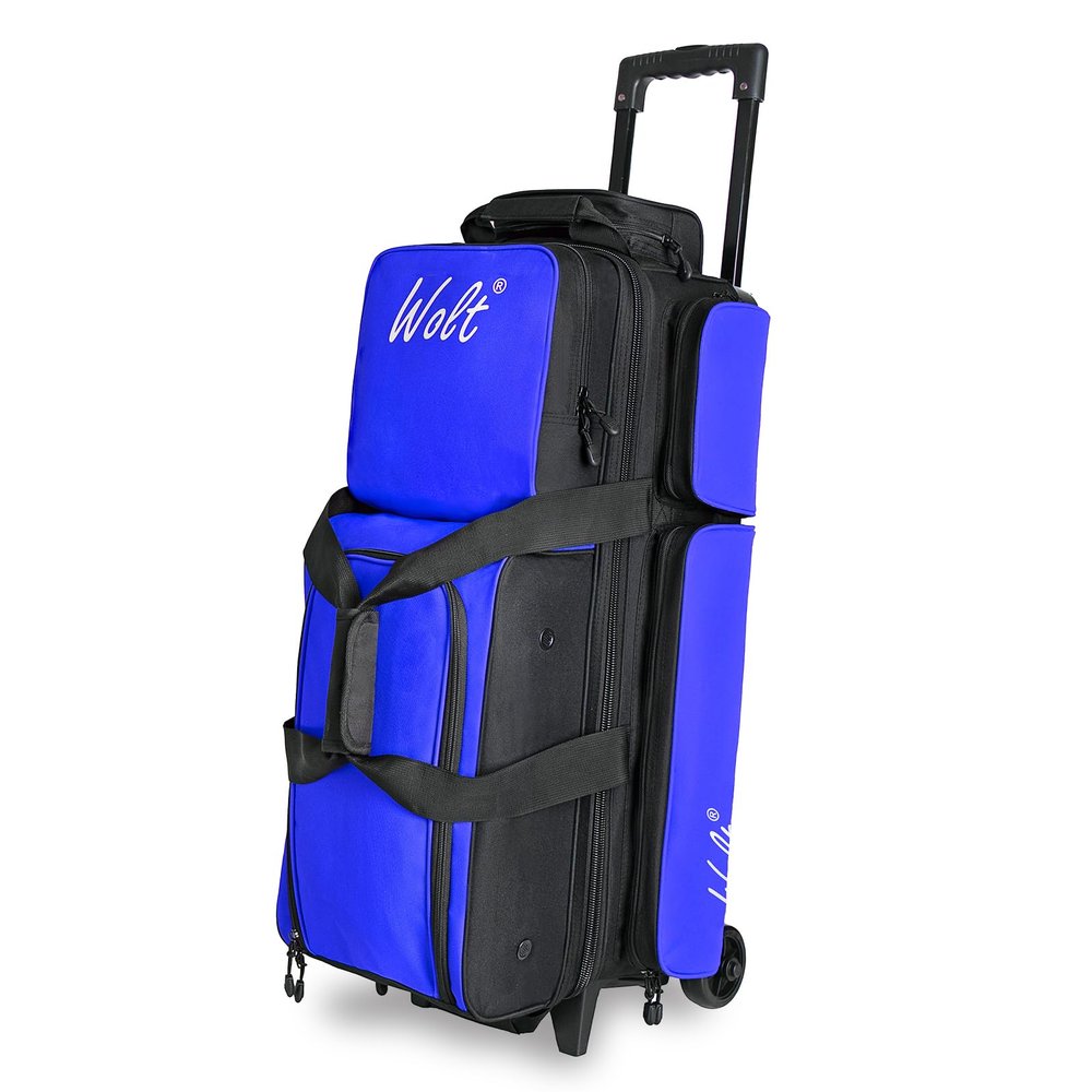 WOLT 3 Ball Bowling Bags with Wheels,Retractable Handle Extends to 38