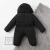 Baby Boys Girls Snowsuit Infant Winter Jumpsuit Coat Outerwear with Hoods Toddler Snow Wear (Black-1, 6-9 Months) view 4
