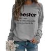 HHLLEOJK Sister Sweatshirt for Women Seester Like A Sister Only Cooler Printed Sweatshirt Crew Neck Pullover Top Lightweight view 2