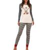 Buddhi 2023 Christmas Pajamas Sets for Women Snowman Print Long Sleeve Soft Sleepwear 2 Piece Pjs Joggers Nightwear Loung Sets Sleepwear Holiday Lounge Sets Fall Winter Warm Clothes Grey view 1