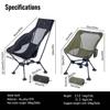 iClimb Ultralight Compact Camping Folding Beach Chair with Anti-Sinking Large Feet and Back Support Webbing (Green - Triangular Frame) view 3