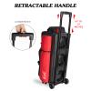 WOLT 3 Ball Bowling Bags with Wheels,Bowling Bags 3 Ball Roller with Separate Shoe Compartment and Accessory Pocket, Retractable Handle Extends to 38(red) view 3