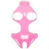 YiZYiF Women's Sexy Mock Neck Wet Look Leotard Zipper Crotch Bodysuit Catsuit Teddy 3# Pink D 3X-Large view 1