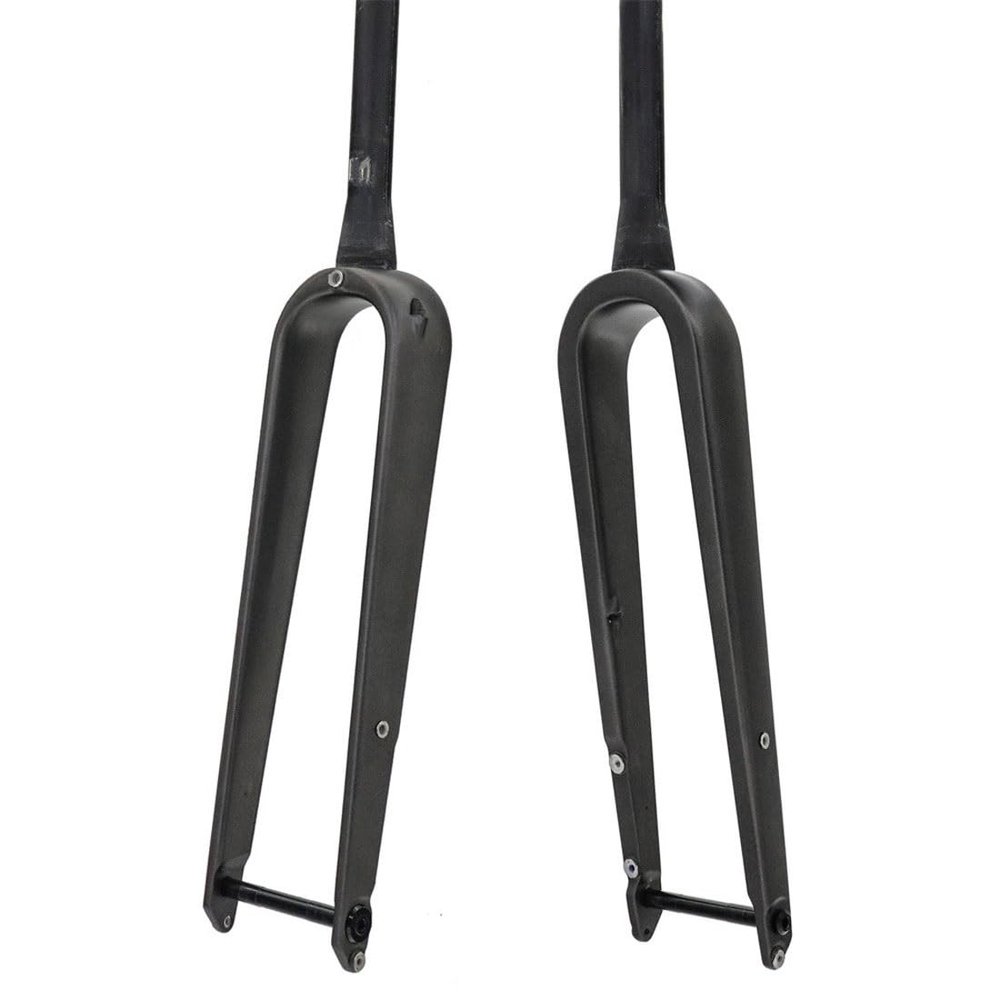 700C Carbon Rigid Fork Gravel Road Bike Fork Disc Brake 12 * 100mm Thru Axle Front Fork 1-1/2 Tapered with Shelf Hole