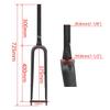 700C Carbon Rigid Fork Gravel Road Bike Fork Disc Brake 12 * 100mm Thru Axle Front Fork 1-1/2 Tapered with Shelf Hole view 2