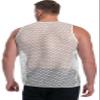 ZNVGIRL Mens Fishnet Shirt Plus Size Sheer Sleeveless Tops for Clubwear Party(White,XL) view 4