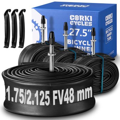 4 Pack 27.5 Mountain Bike Tube 27.5 x 1.75 1.95 2.0 2.1 2.125 Presta Valve 48mm, Butyl Rubber 650B Bike Tube Replacement