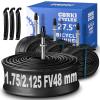4 Pack 27.5 Mountain Bike Tube 27.5 x 1.75 1.95 2.0 2.1 2.125 Presta Valve 48mm, Butyl Rubber 650B Bike Tube Replacement view 1