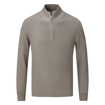 SWJGLITTR Men's Quarter Zip Sweater Male Slim FitMock Neck Knitted Pullover Men Casual Soft Polo Sweaters (XX-Large,Khaki)