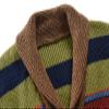 Mens Rainbow Cardigan Sweaters Striped Color Block Shawl Collar Sweatshirt Cable Knit Open Front Warm Lapel Outwear view 3