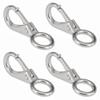 Stainless Steel 316 Spring Snap Hook  Fixed Eye Clip for Boat, Flag Pole, Keychain, Car Keys | Rustproof Snap Shackle with High-Strength Locking Mechanism | Quality Snap Clip Leash Hook view 1